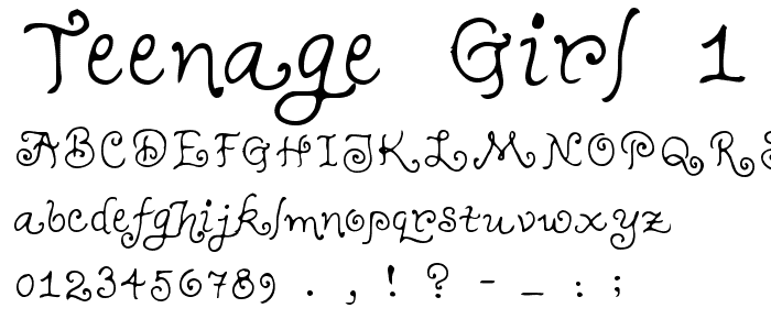 Teenage Girl 1 font
